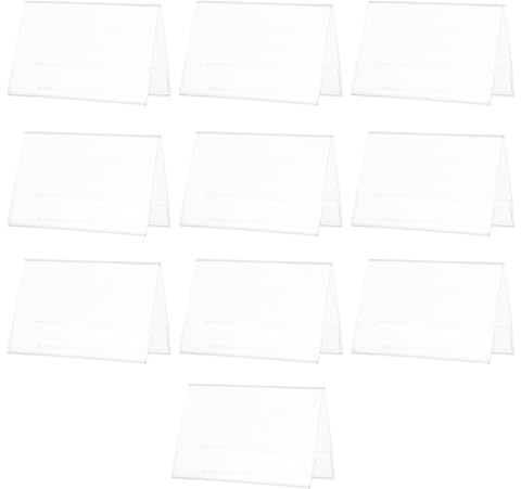 PERSELOSO 10 Stück V förmige Acryl Namensschildhalter für Veranstaltungen und Bankette Langlebig und Stabil Transparenter Tischaufsteller für Besprechungen und Hotels