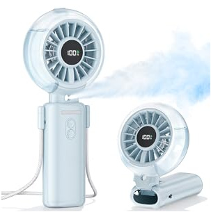 Mini Ventilador Portatil con Nebulizador, 6000mAh Ventilador USB Recargable