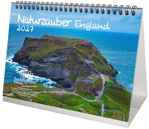 Naturzauber England DIN A5 Tischkalender für 2027 Landschaft Natur Reise Land Urlaub - Seelenzauber