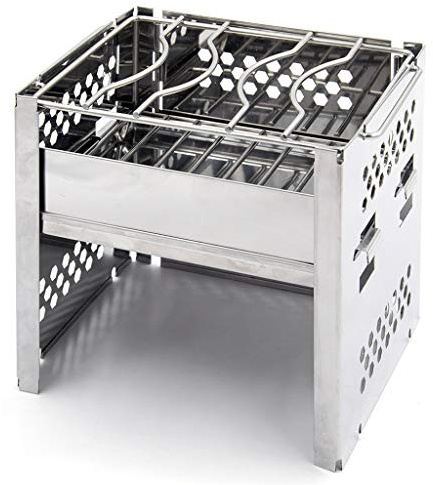 MQPALZKD Barbecue Frame Stainless Steel Folding Outdoor Burning Platform Gas Stove Charcoal Camping