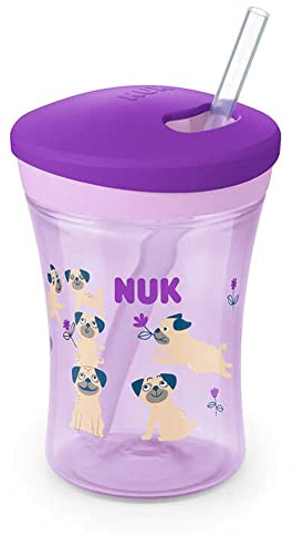 NUK Easy Learning Trainer Cup, auslaufsicherer Trinkaufsatz, 230 ml, ab 8 Monate, Girl, rosa