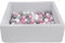 Velinda Piscine à balles pour Enfant, Dimensions: 90x90 cm, Aire de Jeu + 150 balles (Blanc, Rose Clair, Gris)