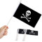 Pirate Stick Flag, ANLEY Jolly Roger Mini bandera de mano de 5x8 pulgadas (12 X 20cm) con poste sólido blanco de 12 - Color vivo y resistente a la decoloración - Banderas de mano