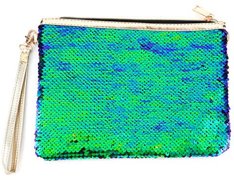CHIC DIARY Mini Pailletten Handtasche Damen Mädchen Tasche Kleingeldbörse Kosmetiktäschchen Klein Glitzer Clutch Abendtasche
