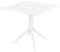 CLP Tisch Sky 80 x 80 cm I Gartentisch wetterfest und UV-beständig I Eckiger Balkontisch aus langlebigem Polypropylen, Farbe:weiß