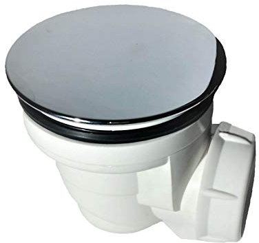 Válvula de desagüe con tapa cromada para platos de ducha de 60 mm