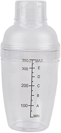 Shaker Cocktail, Shaker per cocktail in resina trasparente anti-perdita, con shaker per bevande, bottiglia e pub (300 ml)
