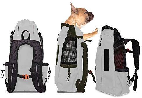 Hunderucksack für Kleine und mittlere Hunde bis 10kg - Atmungsaktiver Faltbarer hundetransporttaschen - Geeignet für Motorradfahren, Wandern, Einkaufen, Reisen - Sicherheit Komfort,Gray,M