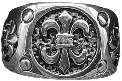 Kiss of Leather Ring Fingerring Fleur-de-Lis aus Edelstahl, Gr. 57-71 (57)