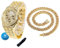 Halukakah Diamanten Gold Uhr für Jungen,Teenager - 18K Echtgold Platiniert,40mm Achteckiges Zifferblatt mit Römischen Zahlen,Japanisches Quarzwerk -20cm Länge,mit 40cm Cuban-Kette & Anpassungswerkzeug