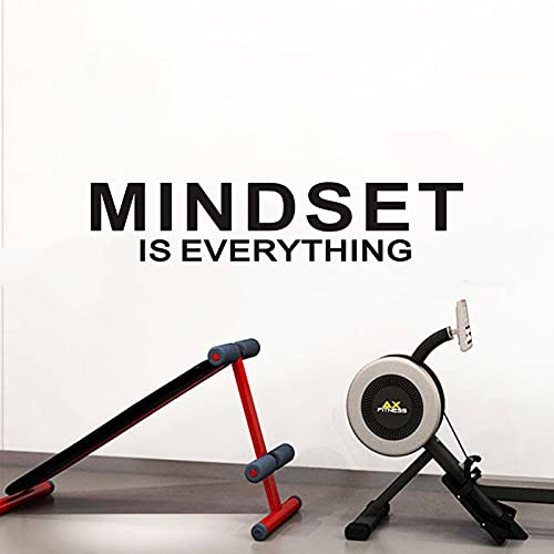 Wandtattoo, Wandsticker Wohnzimmer, Wandsticker, Schlafzimmer Küche Zitate Sprüche Gym Yoga Büro Mädchen Junge Ornamente Familie Wanddeko Vinyl-Kunst Wandaufkleber, Mindset is Everything 63.5X17.7cm