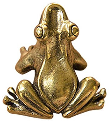Miniature Desktop Ornament Retro Copper Small Cute Frog Figurines Metal Brass Animal Tea Pet for Home Decors