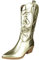 LoudLook Womens Mid Calf Boots | Ladies Cowboy Shoes | Womens Zip Boots | Ladies Travel Shoes | Womens Winter Boots | Ladies Western Shoes | Womens Faux Leather Boots Size GOLD 7