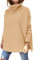 GOLDPKF SMENG Pull col roulé Femme Grande Taille a Maille Loisirs Mode Fourche de Couleur Unie Manches Longues Pullover Sweatshirts Jaune L