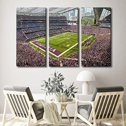 TUMOVO Moderne Wandkunst, Fußballfeld, Minnesota, US-Bank, Stadion, Rugby, zeitgenössischer Kunstdruck auf Leinwand, Schlafzimmer, Wandkunst, Bilder für Wohnzimmer, gerahmt, fertig zum Aufhängen,