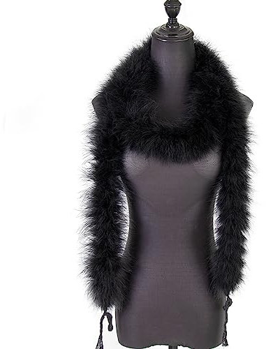 Raibertin 22 Gramm Marabu Feder Boa, 2 Yard lang (72) für Handwerk DIY Tanzen Hochzeit Crafting Party Dress Up über Dekorationen Weihnachten (schwarz)
