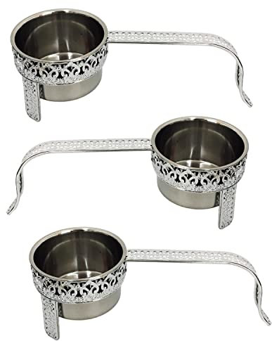 3er Set - Shisha Kohlebehälter, Kohlekorb für die Shisha, Wasserpfeife Kohle, Grillkohlekorb für Transport von Shisha Kohle,Charcoal Basket - Farbe Silber, Kohlezubehör für Shishas & Wasserpfeifen