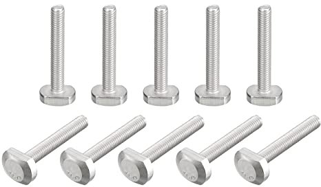 QUARKZMAN T-Ranura Perno, 10 uds M6x40mm T Ranura Inserción Perno Deslizantes Pernos 304 Inoxidable Acero T Forma Tornillos para T Carril