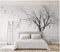QEETapete Papier Peint Panoramique Oiseau Arbre Noir Et Blanc Papier Peint Nature Intissé Murale Chambre Salon 350x250cm-SJJ01286