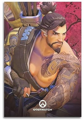 VZRSQZK Overwatch Hanzo Poster, dekoratives Gemälde, Leinwand, Wandposter und Kunstdruck, modernes Familienschlafzimmer-Dekor-Poster, 20 x 30 cm