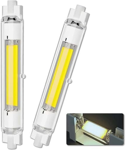 R7S LED 118mm 30W Dimmbar Lampen, R7S 118mm 30W LED COB Glühbirne Ersetzt R7S 200W 300W Halogenlamp, R7S LED 118mm 30W Leuchtmittel Kaltweiß 6000K, Lampen 3000LM, AC 220V-240V, 360 Grad Licht, 2pcs
