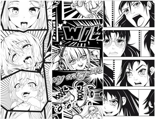 Heko Panels Oxford Stoff Panel Wasserdicht Mit 3 Mustern Canvas-Stoff Polyester Stoff Zum Nähen Nähstoffe Dekostoffe Wasserabweisend Blickdicht 121,5 x 153 cm Manga Comics Kawaii