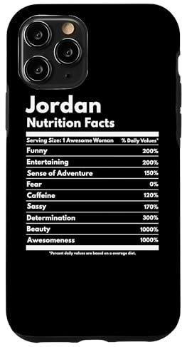 Hülle für iPhone 11 Pro Jordan Nährwertangaben Geschenk Lustig Personalisiert Name Jordan