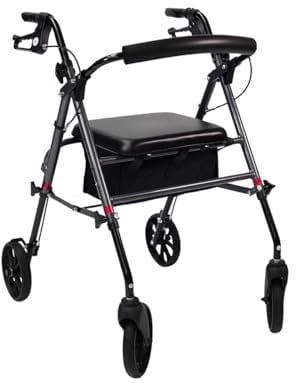DMEone Rollator Standard Anthrazit grau Aluminiumgestell Tasche