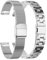 EANWireless Compatible for Garmin Lily 2 Watch Band, 14mm Metal Classic Stainless Steel + Metal Mesh Women Replacement Strap Compatible for Garmin Lily2 Bands, Silver+Silver