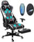 Douxlife Gaming Stuhl mit 7 Punkt Massage, Rückenlehne bis 175°, Ergonomischer Bürostuhl Verstellbare Armlehnen, Racing Gaming Sessel Verstellbare Sitzhöhe, 150kg Belastbarkeit, Weiß