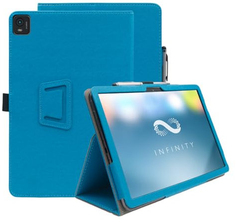 INSOLKIDON Kompatibel mit HMD T21 10-INCH Tablet Hülle mit Standfunktion Slim PU Leder Schutzhülle [Auto Schlaf/Aufwachen] Klappbare Schutzhülle (Hellblau)