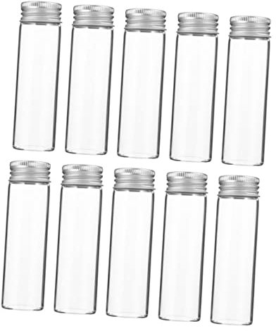 OKUMEYR 10 Stück-pack Transparente Glasflaschen aus Aluminium und Glas 80ml Leicht und Tragbar für Reise und Camping Kleine Flaschen zum Befüllen