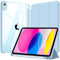 EspZanthic Funda para iPad (A16) 11.ª/10.ª Generación (2025/2022) con Ranura Especial para Lápiz y Adaptador, Clara Transparente Trasera Soporte Antigolpes Cover Tableta, Azul Cielo