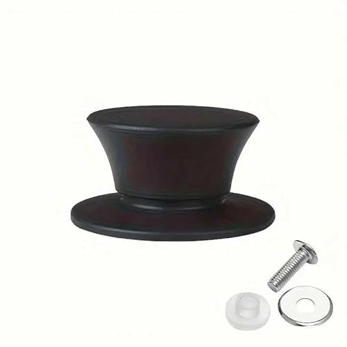 CHEFZOCO Pomo Tapa Olla, Manija para Tapa de Olla, Asa para Ollas, Mango de tapa de sartenes, Perilla para sartenes, Incluye Tornillo para instalación, Diámetro: 6 cm, Negro, Silicona