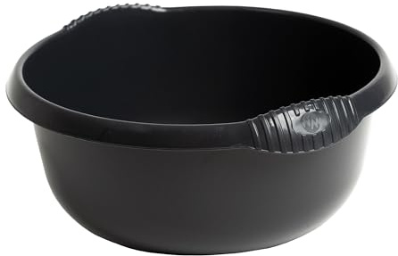 5L 𝐌𝐈𝐃𝐍𝐈𝐆𝐇𝐓 𝐆𝐑𝐄𝐘𝐈𝐒𝐇 High-Grade Round Washing Up Bowl – Durable Plastic Basin for Kitchen Sink, Dishwashing, Mixing, and Sink Organizer with Multipurpose Use (28CM ROUND BOWL)