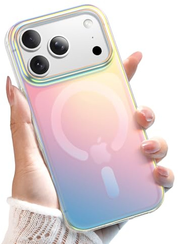 JETech Magnetic Case for iPhone 17 Pro Max, Iridescent | Compatible with MagSafe, Camera Control Button, Colorful Translucent Cover