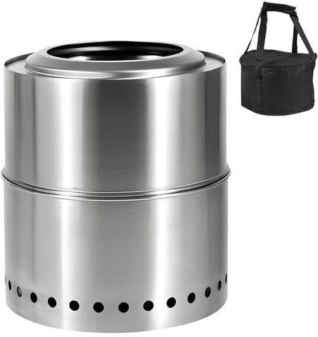 yanwuwa Kompakte 27,9 cm zusammenklappbare Flammschale, rostfrei, niedriger Auspuff, Outdoor-Herd für Rucksackreisen, Reisen, unanlaufende Feuerstelle