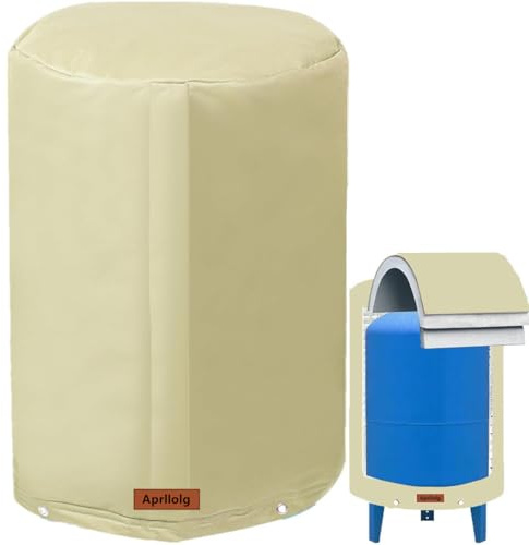 Round Well Pressure Tank Cover (5°F) - Insulated Well Pump Cover - Water Well Tank Covers - Thickened 3 Layers Insulation Water Well Tank Covers for Winter Freeze Proof (Beige-20Dia x 34H)