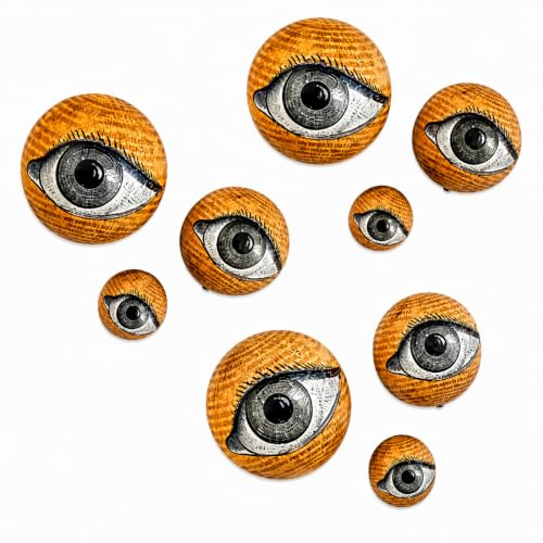 Fun Express Halloween Eyeballs Decorations - 9 Realistic Plastic Eyeball Orbs in 3 Sizes | Spooky Decor for Fireplace Mantle, Halloween Bowl Filler & Elegant Holiday Party Props | Premium Foam Core | Realistic, Plastic Orbs