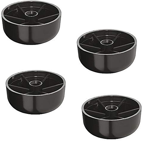 Gedotec Lot de 4 pieds de meuble ronds en plastique pour Orlita - Hauteur : 40 mm - Diamètre du pied de canapé : 50 mm - Plastique noir - Fabriqué en Allemagne - Lot de 4 pieds de commode à visser