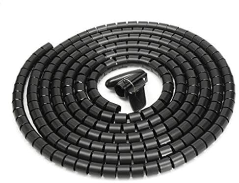 BE-TOOL - Avvolgicavo avvolgicavo a spirale con morsetto per PC, TV, DVD, cavo antenna stereo, 2 m - 5 m x 15 mm