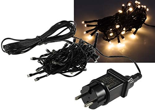 ChiliTec LED Lichterkette Aussen 4 Meter mit 40 LEDs Schwarzes Kabel Spritzwassergeschützt IP44 Beleuchtung Garten Haus Balkon Terrasse Warmweiß