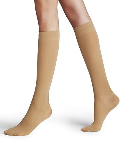 FALKE Damen Kniestrümpfe Vitalize 40 DEN W Kh halb-blickdicht mit Kompression 1 Paar, Hautfarben Powder 4069, 35-38