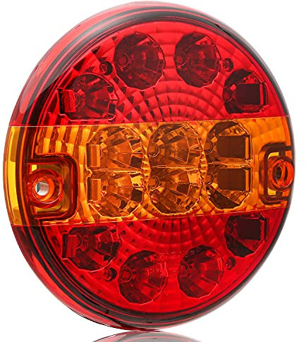 ETUKER LED Anhänger Rücklicht LKW Hinten Rund Hamburger Rücklicht Wasserdichte Bremsleuchte 10~30V für Anhänger LKW LKW Caravan oder Van