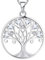 YL Damen Lebensbaum Kette 925 Sterling Silber geschnitten Herz April Geburtsstein Weiß Zirkonia Baum des Lebens Stammbaum Anhänger Halskette für Frauen, 45 + 3CM