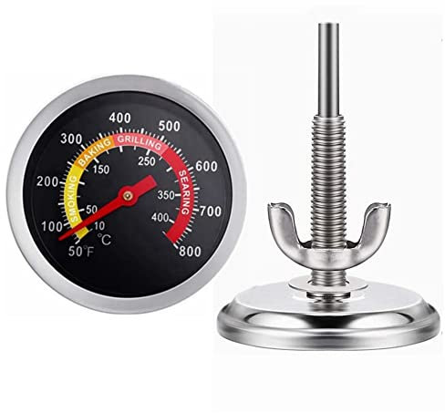 2 Pack BBQ Grill Thermometer, 2 3/8 inch Charcoal Smoker Barbecue Grill Temperature Gauge BBQ Temp Gauge