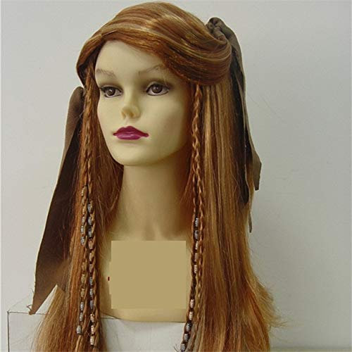 2Typ Fluch der Karibik Piratenkapitän Perücke Exakte Perücke Bandana Dreadlock DLX Jack Sparrow Perückenhut Halloween Cosplay Kostüm Frauen Typ
