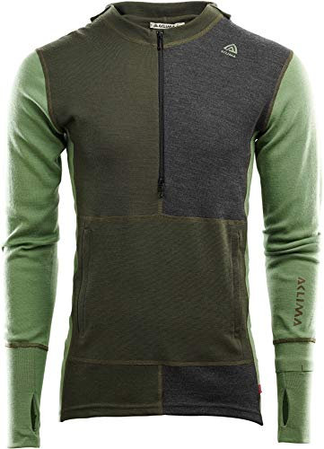 Aclima WarmWool Kapuzensweater mit Zip Herren oliv/grün