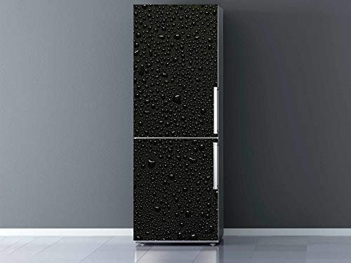 Stickers Autocollants Vinyle adhésif Muraux Frigo Motif gouttes d'eau rafraîchissantes Fond Noir 185 x 60 cm | Déco Meuble et Electroménager réfrigérateur Cuisine Etiquette Décorative |