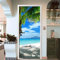 Strand Türtapete 3D Türaufkleber Selbstklebend TürPoster - Fototapete Türfolie Poster Tapete Meer Aufkleber DIY Selbstklebende Wandbild PVC Wasserdichte Tapete-2Stück,44x200cm